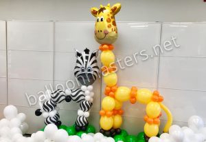 Giraffe and Zebra Balloon Sculpture for Baby Showers
